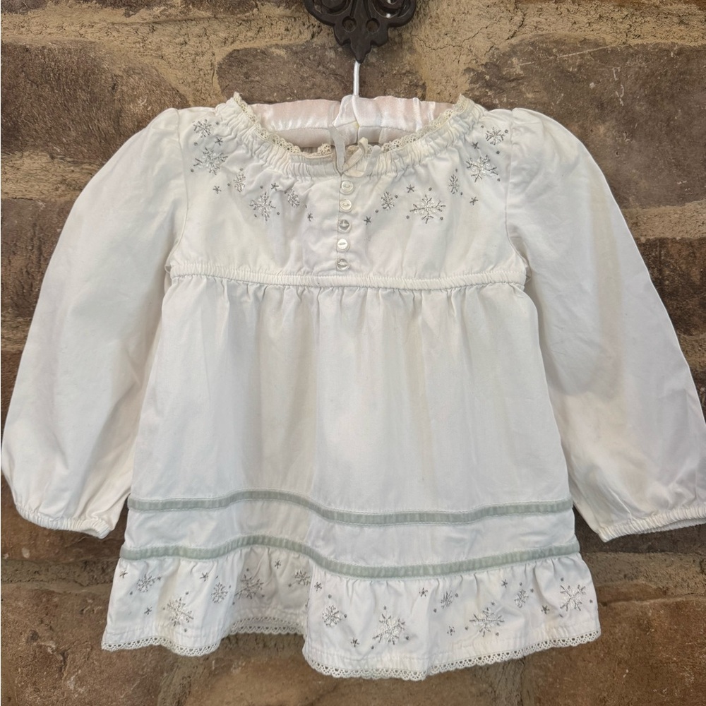 VINTAGE UNIQUE CHRISTMAS BOHO Embroidered Baby Gap dress Sz18mo STUNNING PriceFi